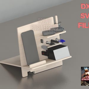 Pratic Office Organiser Laser Cut Files DXF and SVG, Home Organiser, Desktop Organiser, Organiser For Pen, Usb Stick, Note Paper, Key, Phone