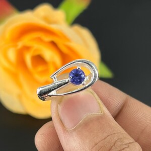 Vintage Tanzanite Sterling Silver Ring - Victorian Style