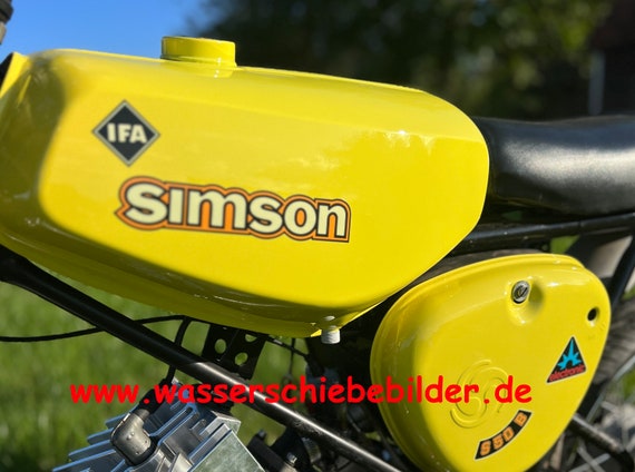 2x sticker for Simson S51 ELECTRONIC yellow-white, 1.Quality UV-resistant  new, Ersatzteile für Simson \ S51, S50 \ Nameplates, emblems, stickers  Ersatzteile-Kategorien \ Typenschilder, Embleme, Aufkleber \ Simson