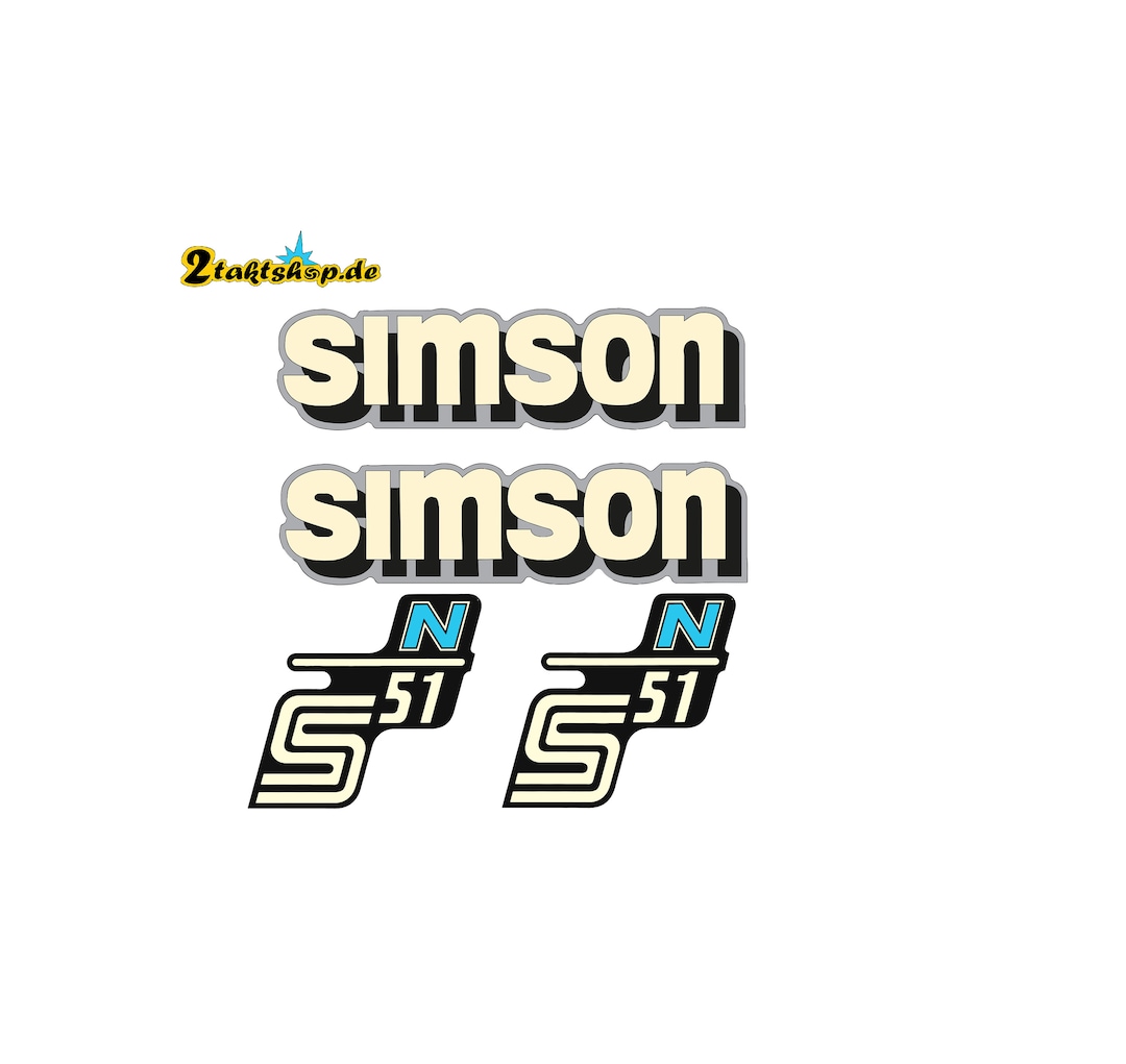 4-piece Sticker Set Simson S51 Comfort Black Green 