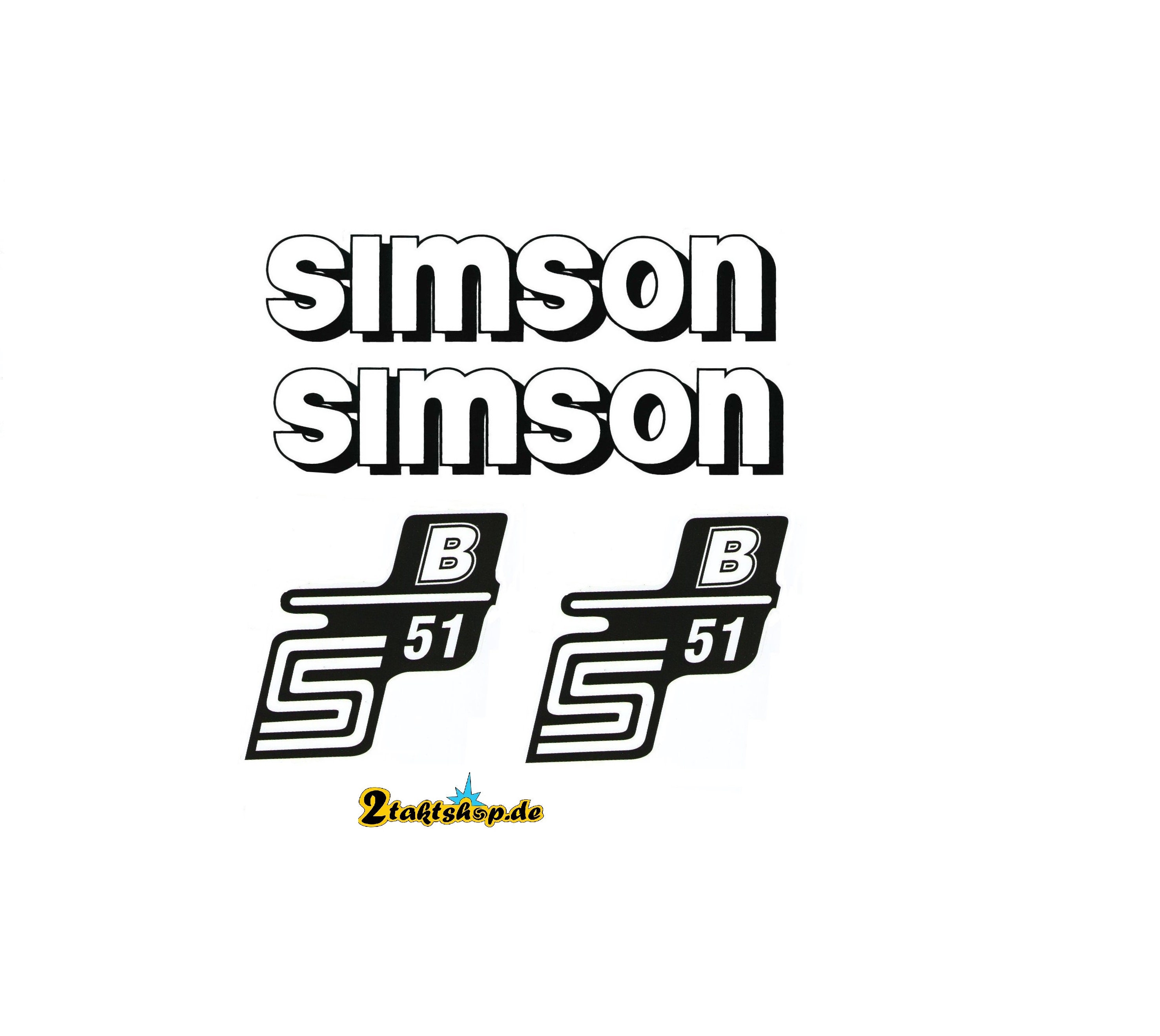 Simson S51B IFA Electronic Retro Sticker Set Black White 