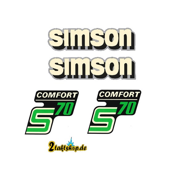 4 teiliges Wasserschiebebilder Dekor Set Simson S70 Comfort  Retro DDR S51