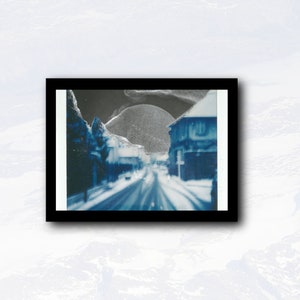 Carte postale imprimée sur papier glacé format A6 à offrir, paysage enneigé