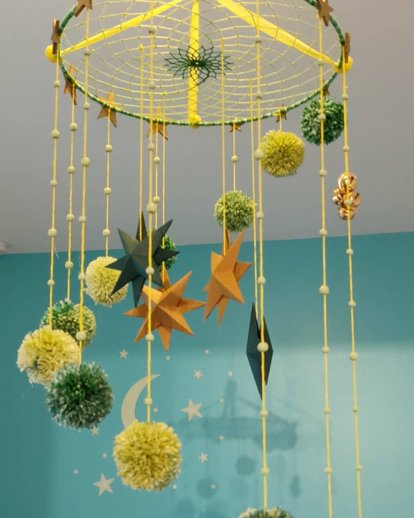 Mobile Pompon et Origami