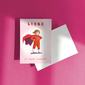 Liebe Ist Meine Superkraft | Liebe Postkarte | Valentinstag | Selbstliebe | Print A6