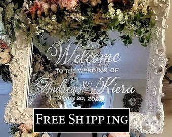 Cheapest Custom Welcome Sign Decal.  Mirror Wedding Welcome Sign Decal. Baby Shower welcome sign. Birthday Party Sign.  First Birthday Sign.