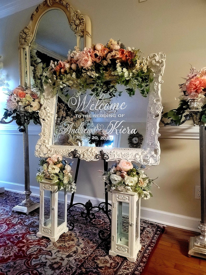 Cheapest Custom Wedding Welcome Sign Decal. Mirror Wedding image 1