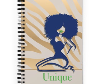 Journal, spiral notebook, diary, writers, affirmations, manifestations, prayer journal, goals journal, black women gifts, sketch book
