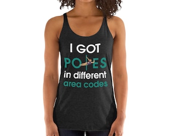 Women's Racerback Tank, Poles in Different Area Codes, Black Women, Pole Athlete, Activewear