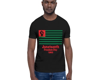 Juneteenth Shirt with Red and Green Flag Unisex t-shirt