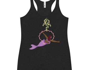 Mermaid on a Sea Shell Lyra Hoop Women's Racerback Tank