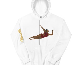 Unisex Hoodie, Pole Dancer, Black Women, Pole Athlete, Activewear