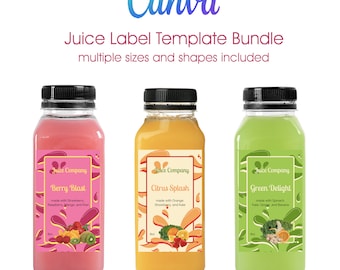 Juice Labels, Bottle Labels, Avery Templates, Canva Labels, Customizable Labels, Avery Print from Home
