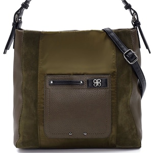 DMood Khaki Green Leather Women Casual Shoulder Bag / Large Suede Shoulder Bag Military Green / Ladie Purse Bag / Bucket Bag / Women Handbag