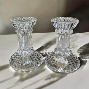 Vintage Mikasa Crystal Candle Holders: Elegant Taper Candle Decor