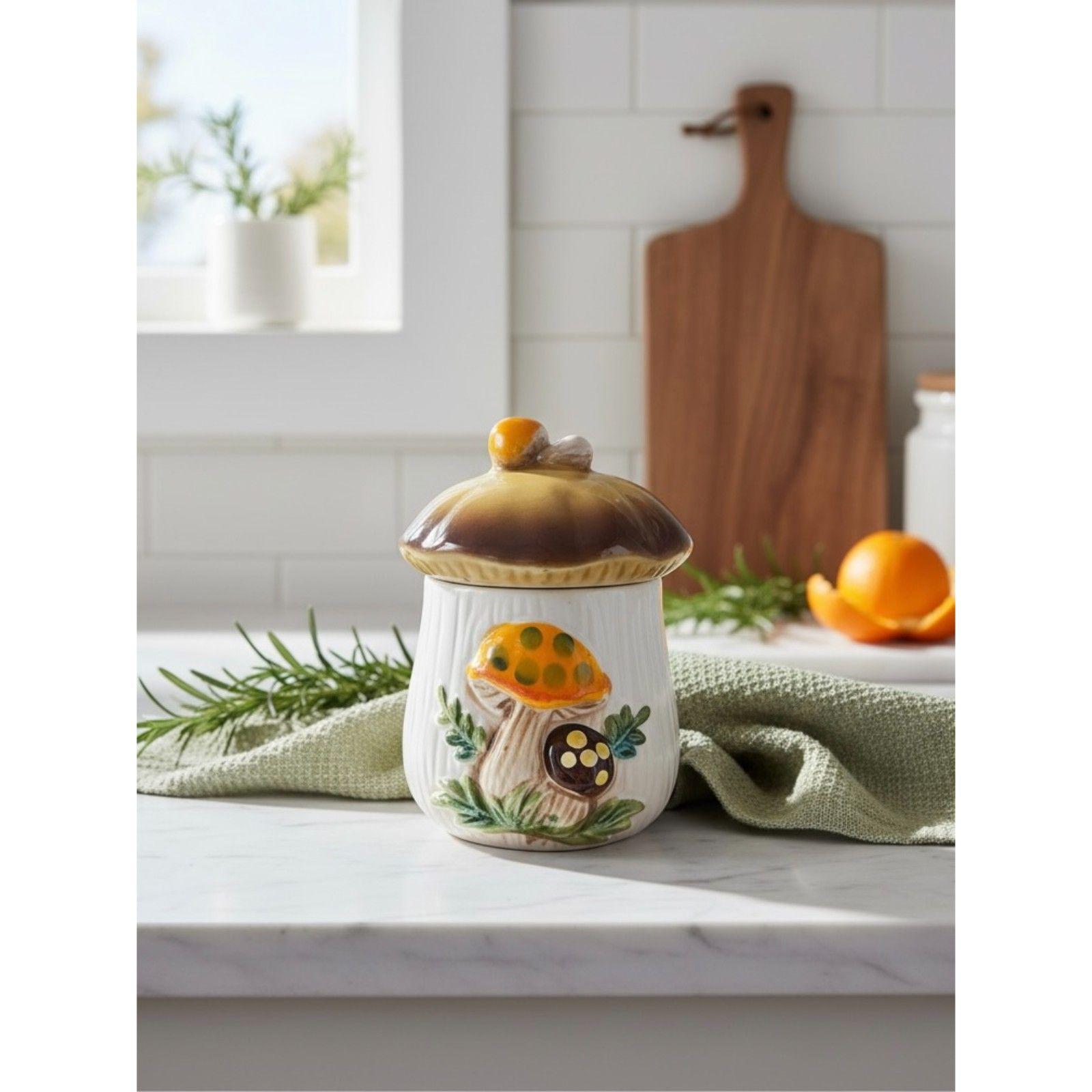 シアーズマッシュルームキャニスターセット Vintage Ceramic 3 Piece