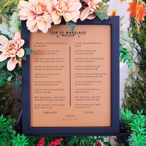 Personalized Leather Wedding Vow | His Vows or Her Vows Customized with Name and/or Date | Wedding Ceremony Keepsake | Vow Renewal, LWA
