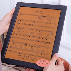 Leatherwork Anniversary Gift, MUSIC Sheet, First Anniversary Gift For Him, 1st Anniversary First Dance, 2nd Anniversary for Him