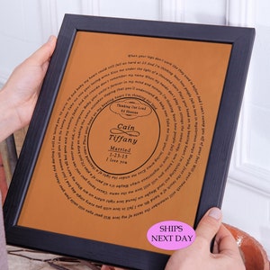 Personalized Leather Engraving®, 3rd anniversary gift First favorit dance song-gift for wife Any Song lyrics, Leather Anniversary Gift® LWA®