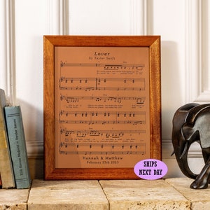 MUSIC Sheet, First Anniversary Gift For Him, 1st Anniversary First Dance, 2nd Anniversary for Him, Leatherwork Anniversary Gift