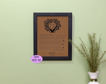 Leather Framed  Personalized Memorial Gifts, Gifts for Memorial,  A Limb Has Fallen Sympathy Gift, A Limb Has Fallen From Our Family Tree