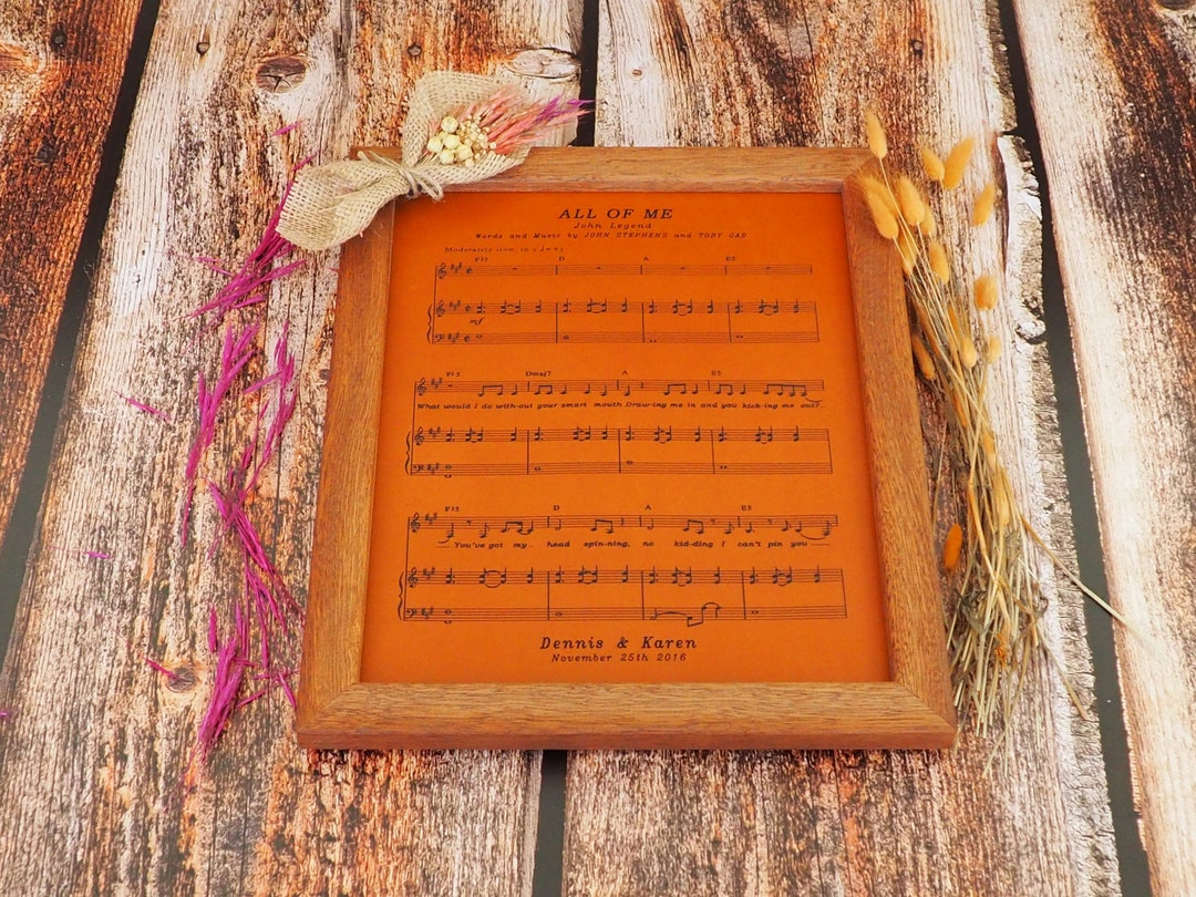 Leather Anniversary Gift Sheet Music Leather Musical Notes Etsy
