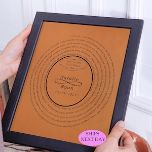Personalized Leather engraving, 3rd anniversary gift First favorit dance song-gift for wife Any Song lyrics, Leather Anniversary Gift