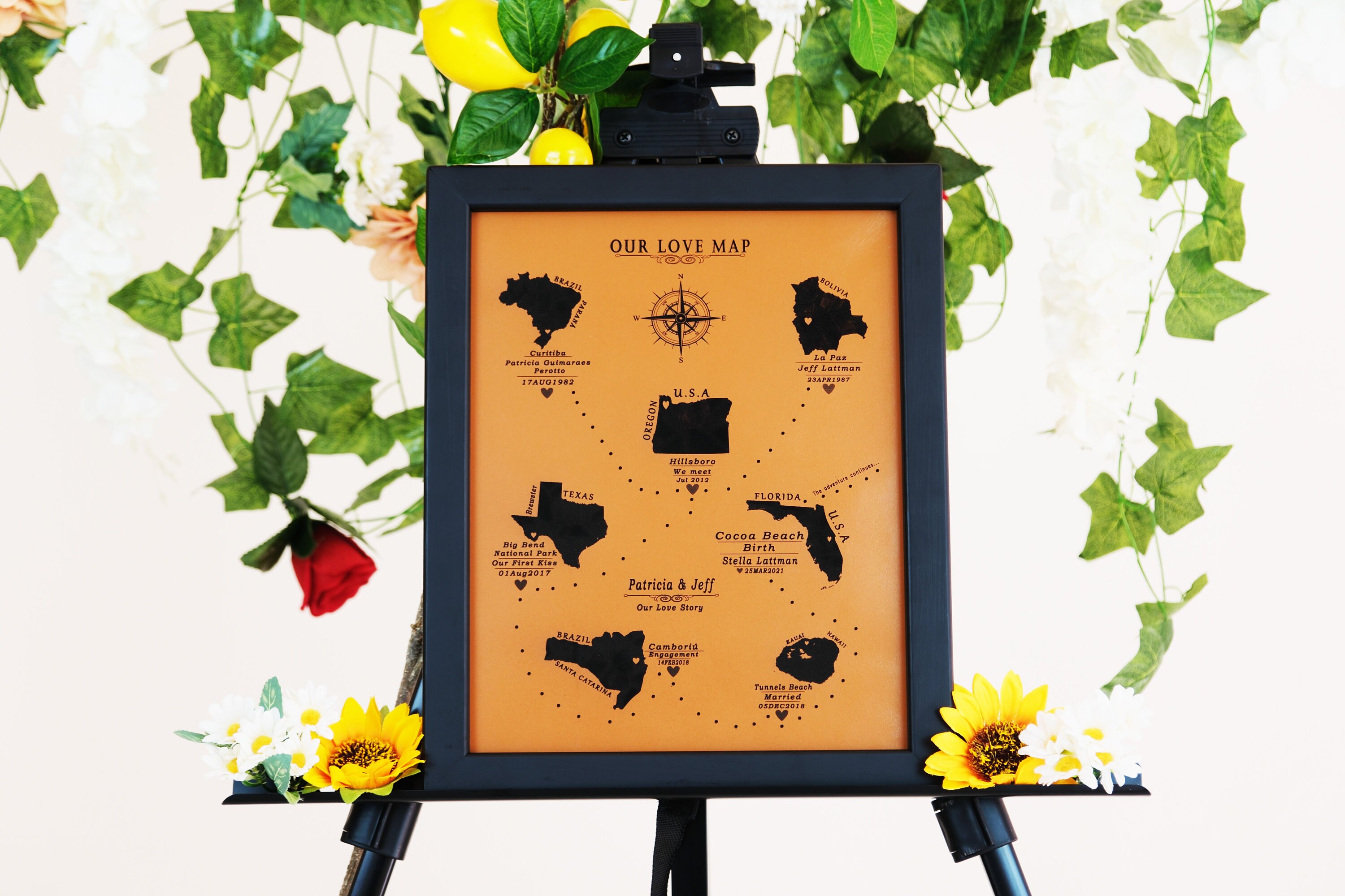 Any location personalized map, Our journey map leather, Leather ...