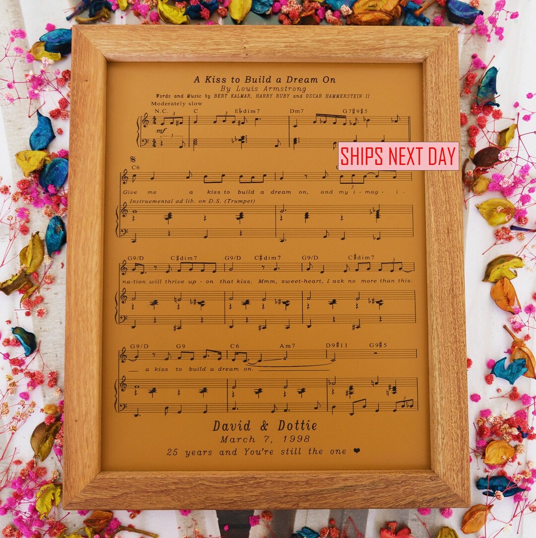 Leather Sheet Music Request a Song and Artist 2nd Anniversary Gift, 3rd