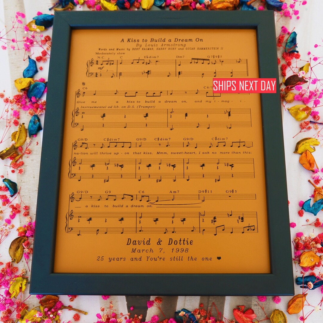 Personalized Music Sheet Engraved on Real Leather Sheet Music Art