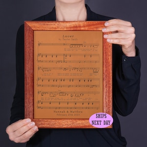 Leatherwork Anniversary Gift Sheet Music Notes Gift, 3rd Anniversary Gift, Personalized Gifts, Third Anniversary Gift, Engraved Leather