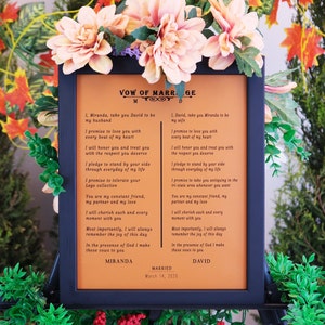 Wedding Vows Sign | Custom Wedding Vows Sign | Anniversary Sign | Personalized Wedding Vows Sign | Leather Wedding Vows Custom Gift, LWA