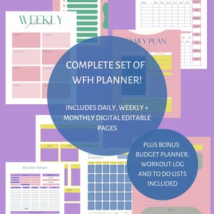 Printable WFH Project Planner: Daily, Weekly, Monthly (PLR)