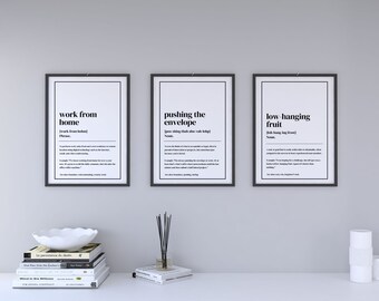 Minimalist Office Definition Prints: Work From Home Art (Digitaldrucke)