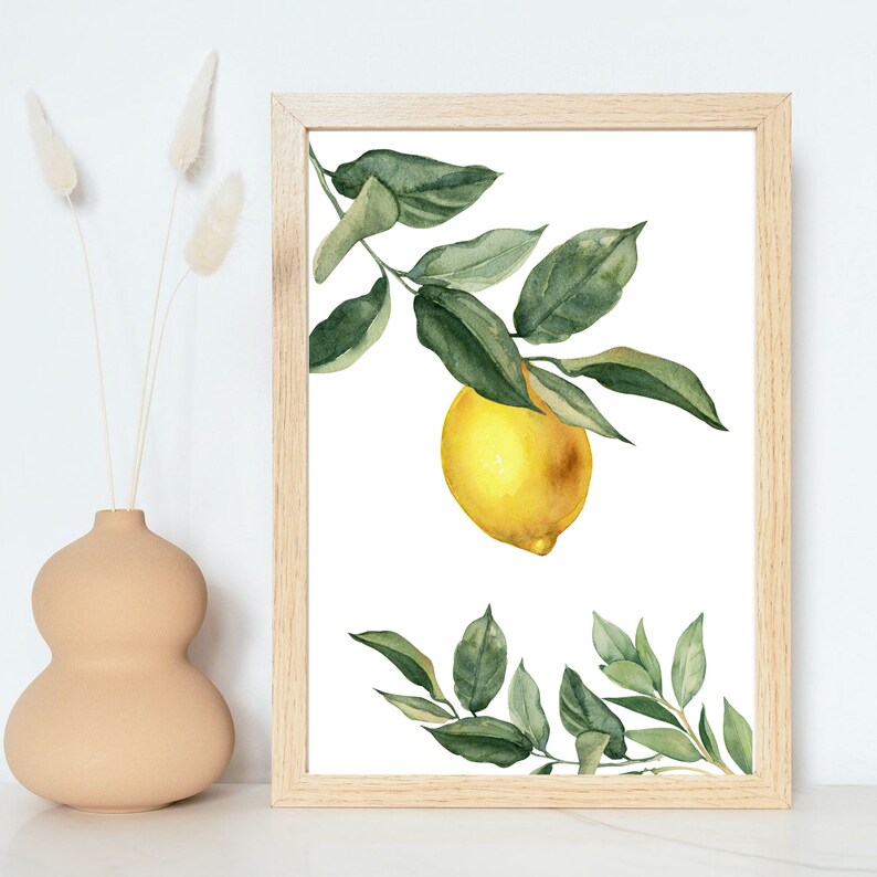 Printable Lemon Art Botanical Décor Citrus Illustration - Etsy