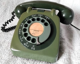 1960s GPO 706 Unusual Green Vintage Retro Dial Telephone Covered Fab Condition