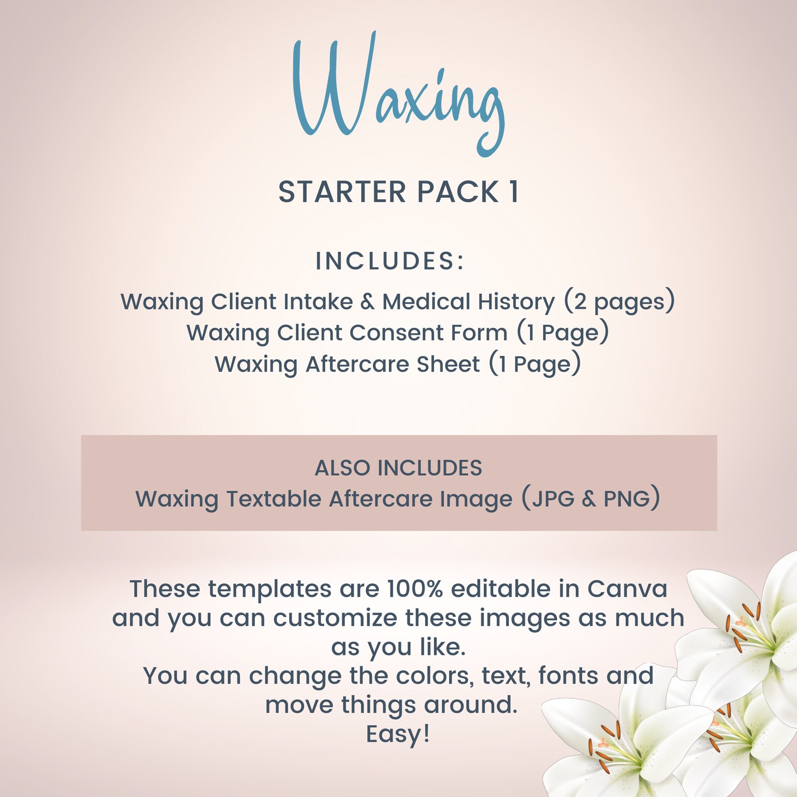 Editable Waxing Business Forms, Esthetician Templates for Beauty Salons ...