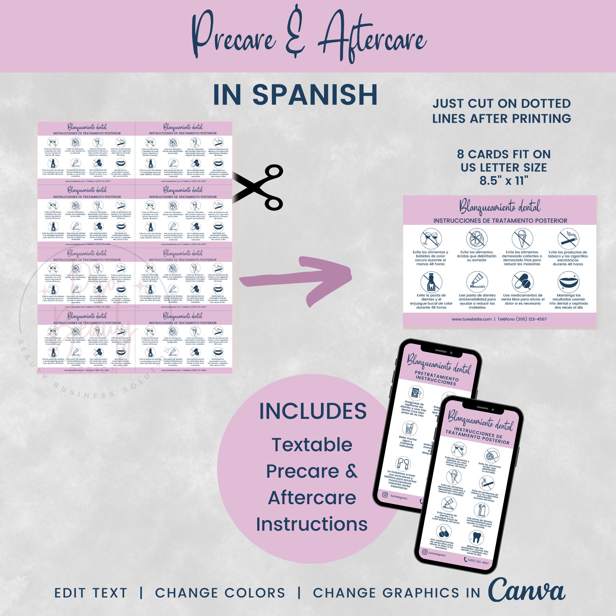 SPANISH Teeth Whitening and Tooth Gems Business Forms Etsy