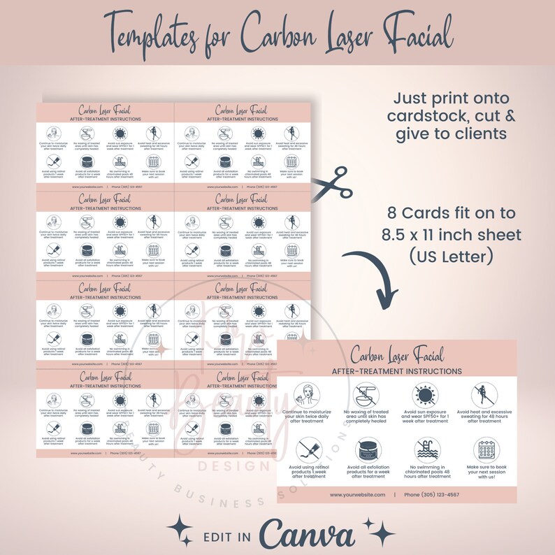 Carbon Laser Facial Business Forms Editable China Doll Facial Etsy Australia