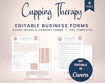 Cupping Therapy Forms: Client Intake, Consent & Medical History (PDF)