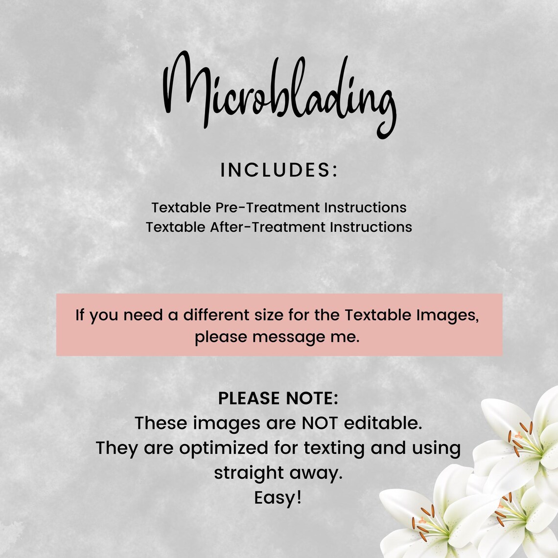 Microblading Precare Microblading Precare and Aftercare, Textable Digital Microblading Cards ...