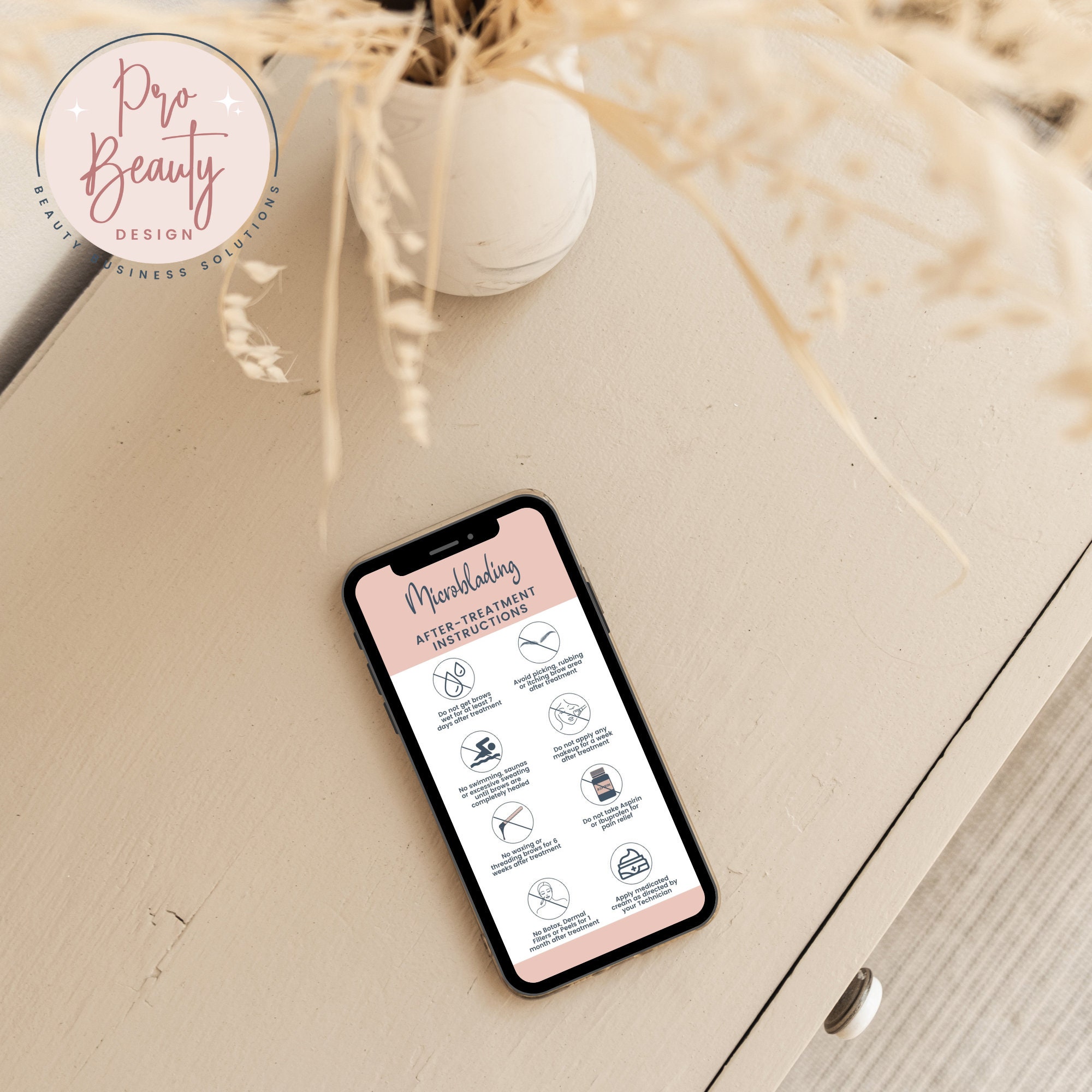 Microblading Precare Microblading Precare and Aftercare, Textable Digital Microblading Cards ...