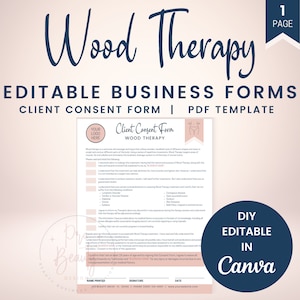 Wood Therapy Consent Form & Liability Waiver, Editable Body Sculpting Form, Body Contouring Consent, Medi Spa Business Forms, SKU WTC1