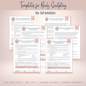 SPANISH Body Sculpting Consent Forms, Editable Body Contouring Client Intake, Covid Liability Waiver, Photo and Video Release, SKU SBSSP3 image 4