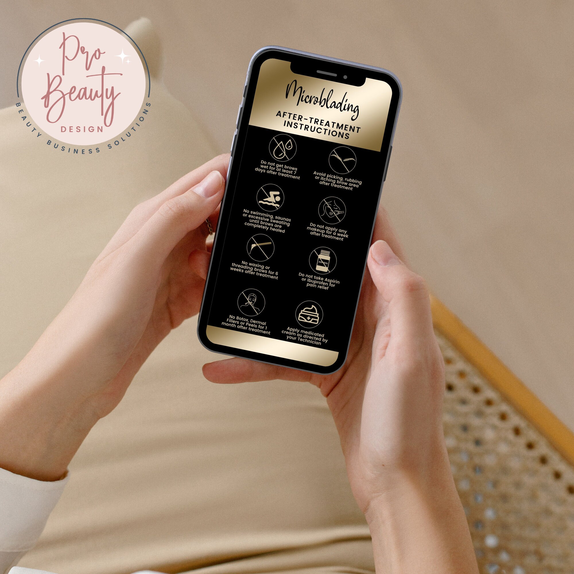 Microblading Precare Microblading Precare and Aftercare, Textable Digital Microblading Cards ...