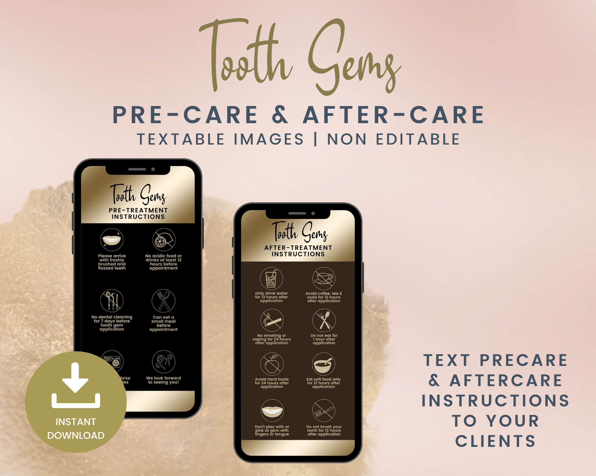 Student Tooth Gems Class Handout Notes, Revision Theory Add Ons,  Information Sheet, Tooth Gems Protocols Reference Sheet, Editable in Canva  -  Sweden