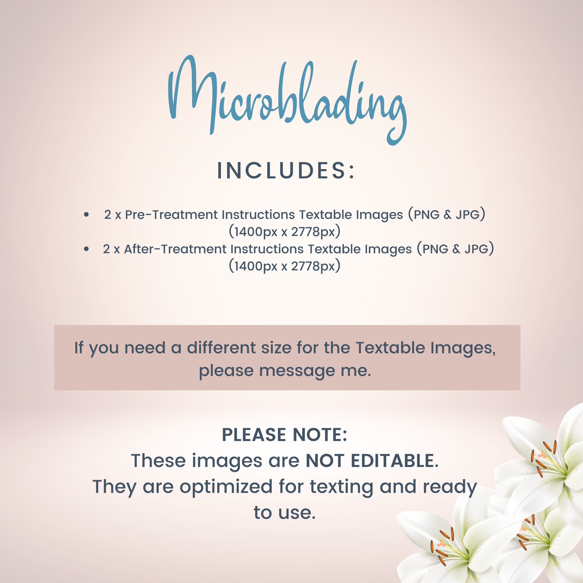 Microblading Precare Microblading Precare and Aftercare, Textable Digital Microblading Cards ...