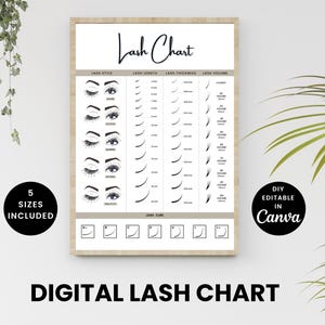 Lash Chart Poster: Eyelash Extension Guide, Salon Wall Art (Digital Download)