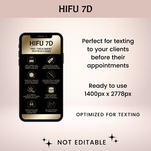 Textable HIFU 7D Precare and Aftercare Cards, Ultrasound Therapy for Skin Tightening, Non Surgical Facelift, Collagen Regrowth, SKU HIFU71 image 3