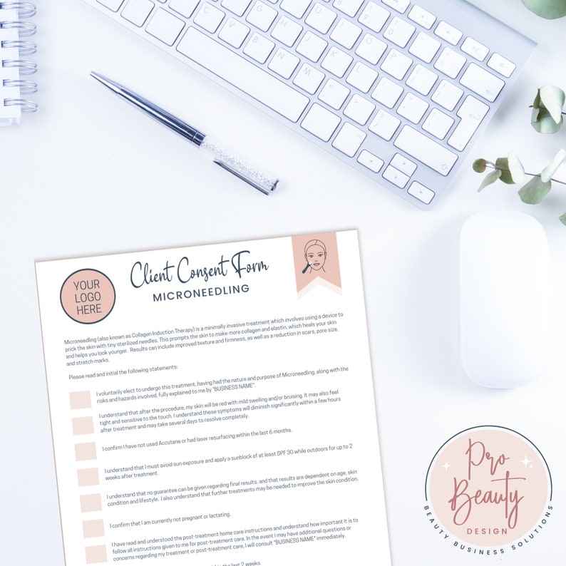 Editable Microneedling Client Consent Forms, Business Forms for ...